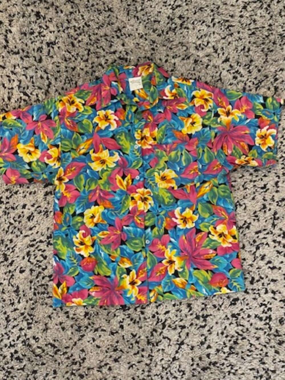 VTG 80's retro shorts and Shirt Set Floral loud colours. Marsh Mallow Med baggy - Picture 3 of 16